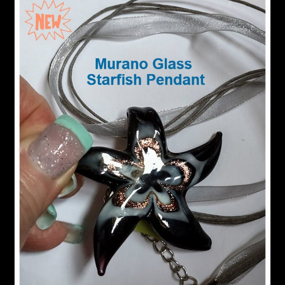 Starfish Glass Pendant NWT